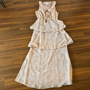 Sleeveless Tiered Maxi Dress in Blush Paisley